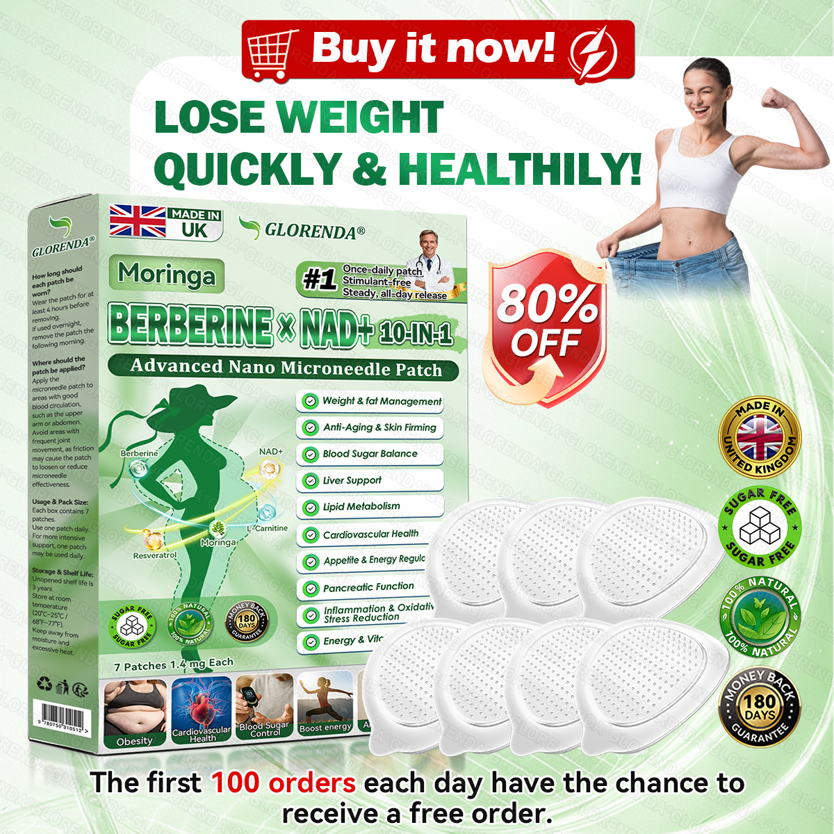 🇬🇧𝑶𝒇𝒇𝒊𝒄𝒊𝒂𝒍 𝑺𝒕𝒐𝒓𝒆  | 👩‍🔬👩‍🔬𝐆𝑳𝑶𝗥𝗘𝗡𝘿𝘼® 𝙈𝒐𝒓𝒊𝒏𝒈𝗮 · 𝗕𝗲𝗿𝗯𝐞𝐫𝐢𝐧𝙚 × 𝙉𝑨𝑫+ 𝟏𝟎-𝙞𝙣-1 𝘼𝒅𝒗𝒂𝒏𝒄𝒆𝐝 𝐍𝐚𝐧𝙤 𝙈𝙞𝙘𝙧𝙤𝙣𝒆𝒆𝒅𝒍𝐞 𝐏𝐚𝐭𝙘𝙝(𝐉𝐮𝐬𝐭 𝐨𝐧𝐜𝐞 𝐚 𝐝𝐚𝐲, 𝐯𝐢𝐬𝐢𝐛𝐥𝐞 𝐜𝐡𝐚𝐧𝐠𝐞𝐬 𝐢𝐧 𝟕 𝐝𝐚𝐲𝐬） ✅ 𝐅𝐨𝐫 𝐨𝐛𝐞𝐬𝐢𝐭𝐲, 🅛🅞🅞🅢🅔 🅢🅚🅘🅝,𝐝𝐢𝐚𝐛𝐞𝐭𝐞𝐬, 𝐬𝐥𝐞𝐞𝐩 𝐚𝐩𝐧𝐞𝐚, 𝐣𝐨𝐢𝐧𝐭 𝐢𝐬𝐬𝐮𝐞𝐬, 𝐚𝐧𝐝 𝐦𝐨𝐫𝐞